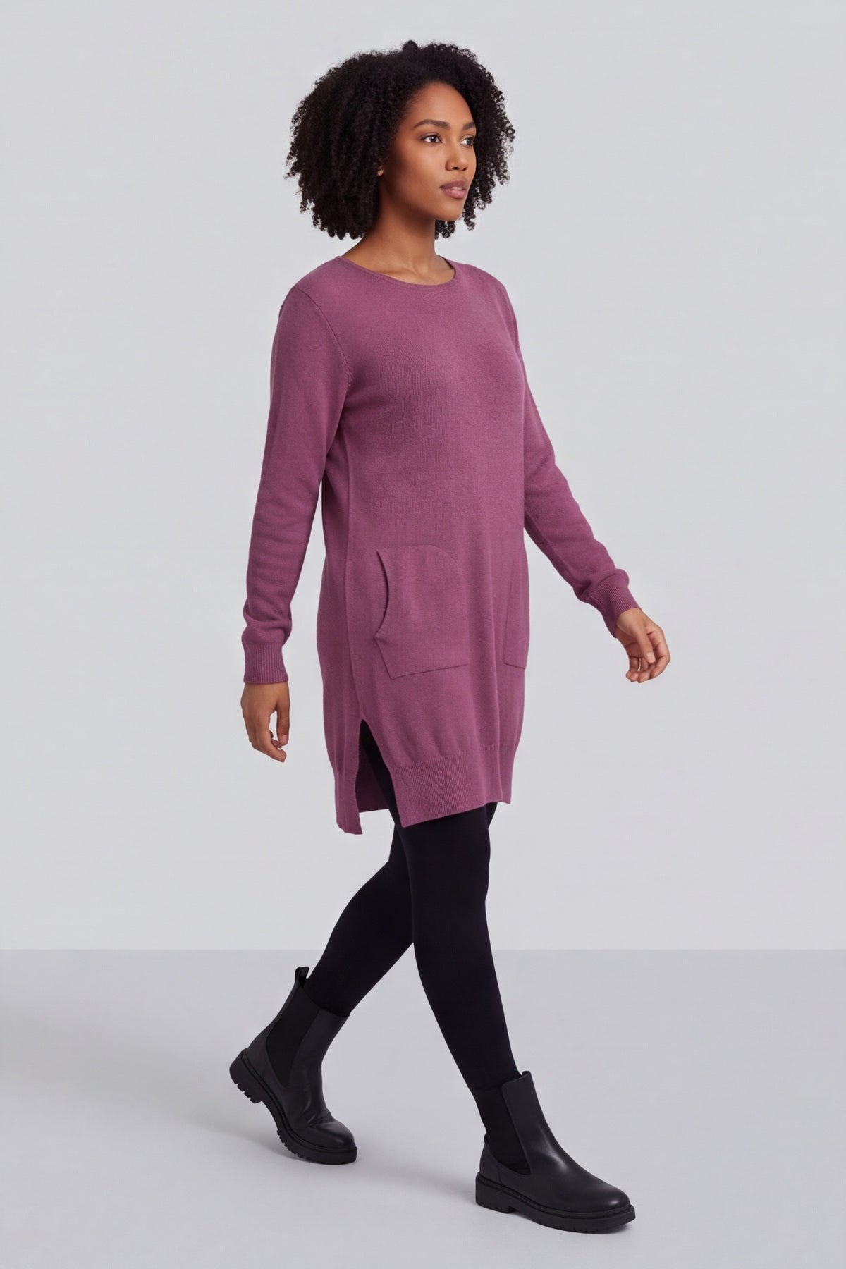 Elisa Pocket Knitted Tunic Grape – image 5 of 6
