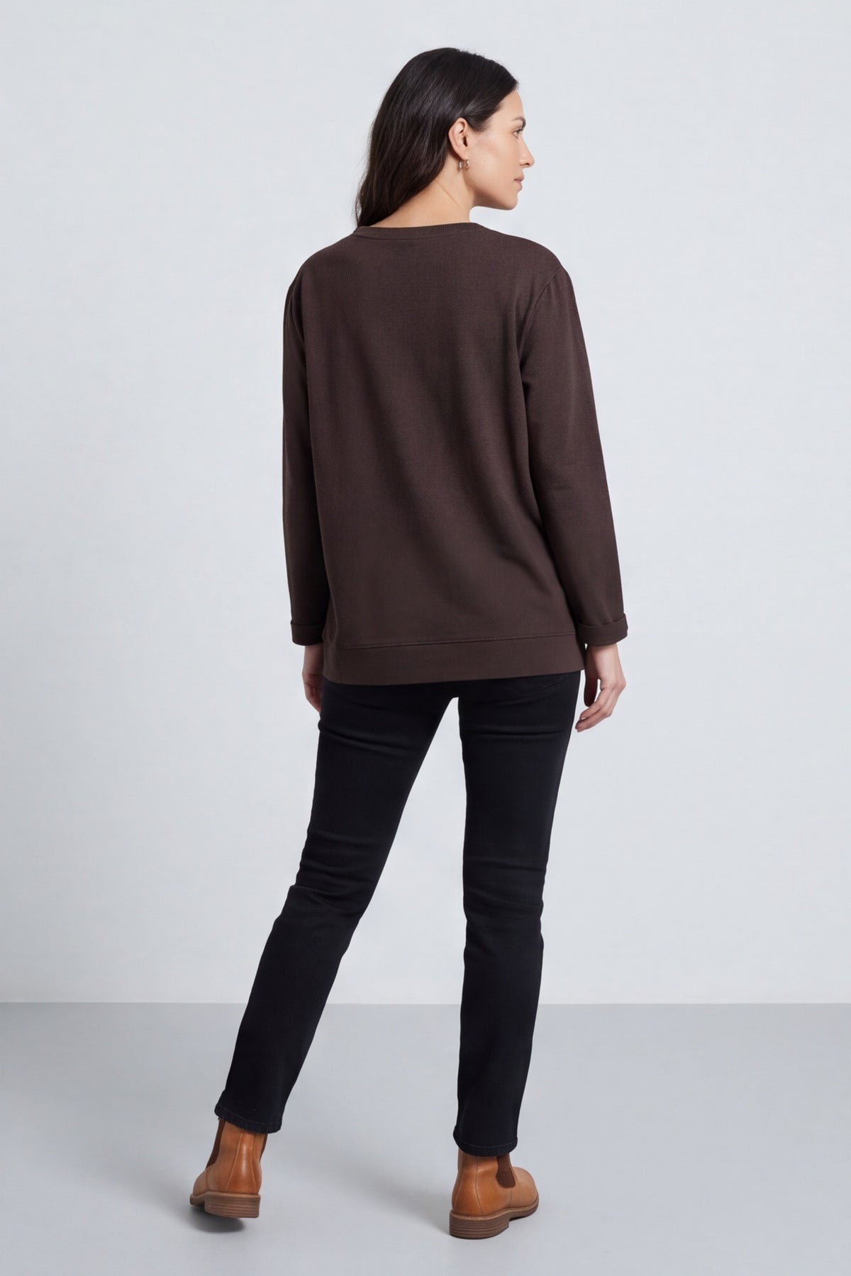 Barbara Pocket Cotton Top Cocoa – image 5 of 6