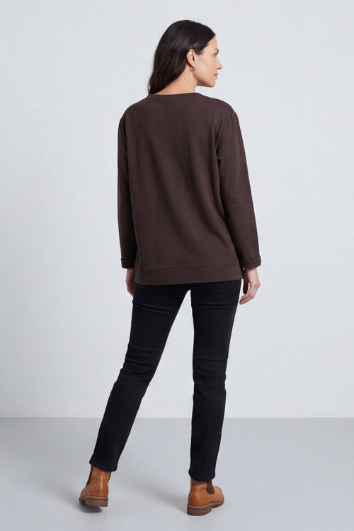 Barbara Pocket Cotton Top Cocoa – image 5 of 6