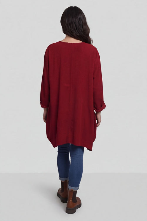 Rita Cord Detail Tunic Red – image 5 of 5