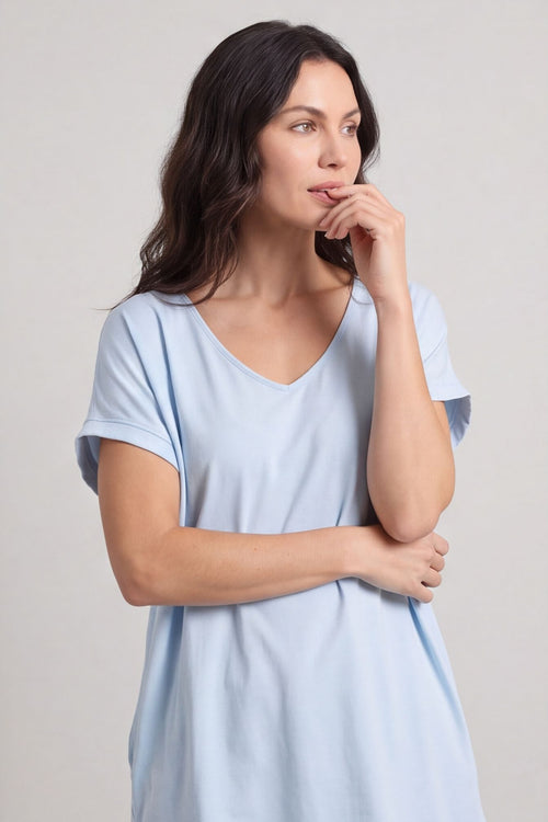 Porthcurno Tie Back Cotton Top Light Blue – image 4 of 5