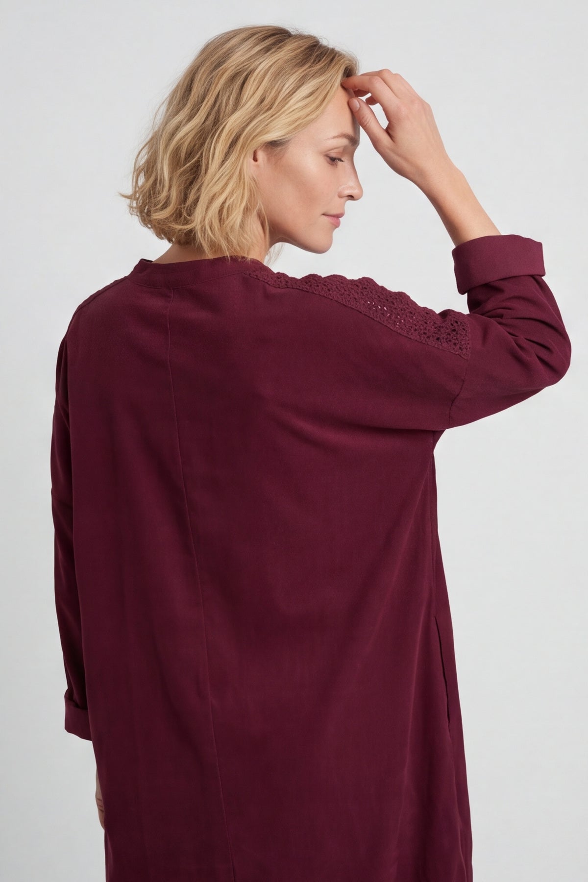 Terrie Needlecord Dress Wine