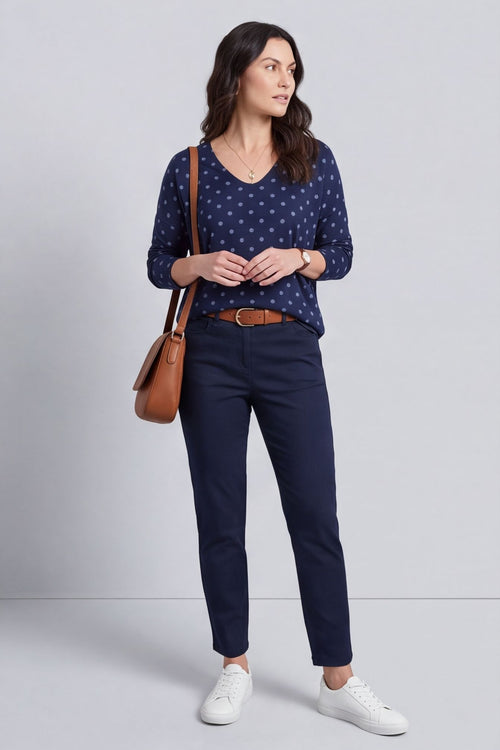 Lola Relaxed Polka Dot V-Neck Top – image 5 of 6
