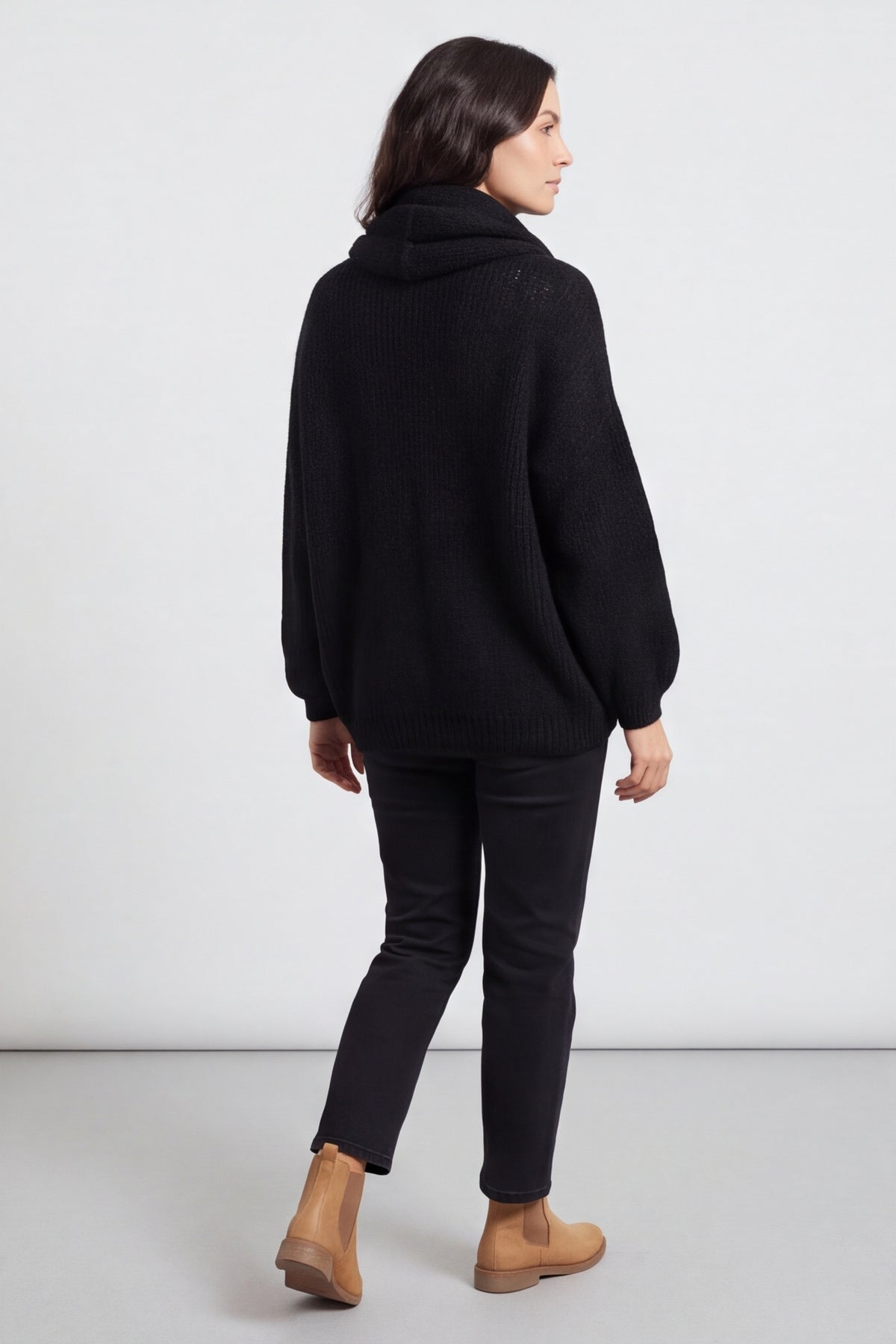Baylin Scarf Knitted Jumper Black – image 5 of 6