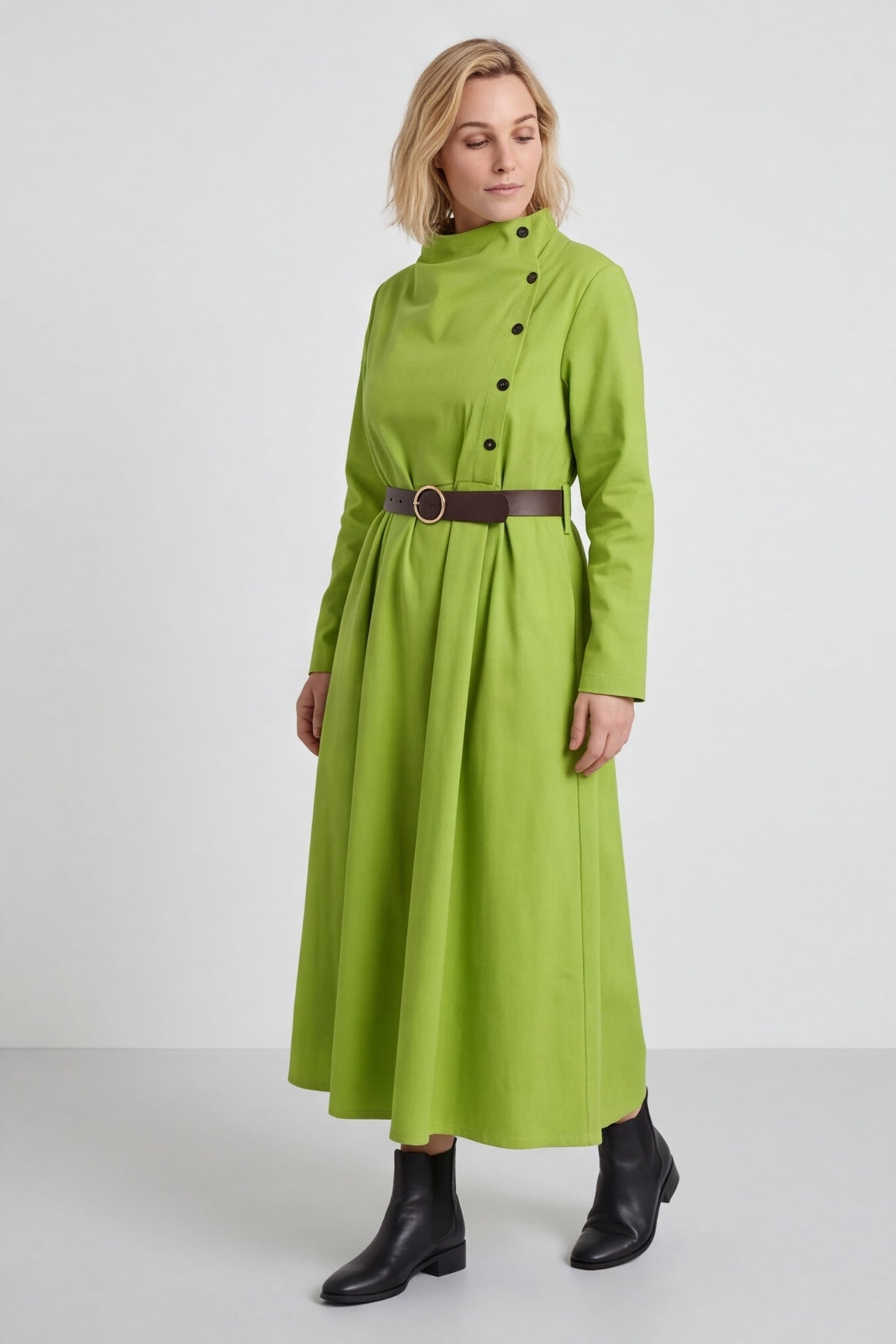 Eudora Belted Dress Green – image 5 of 6