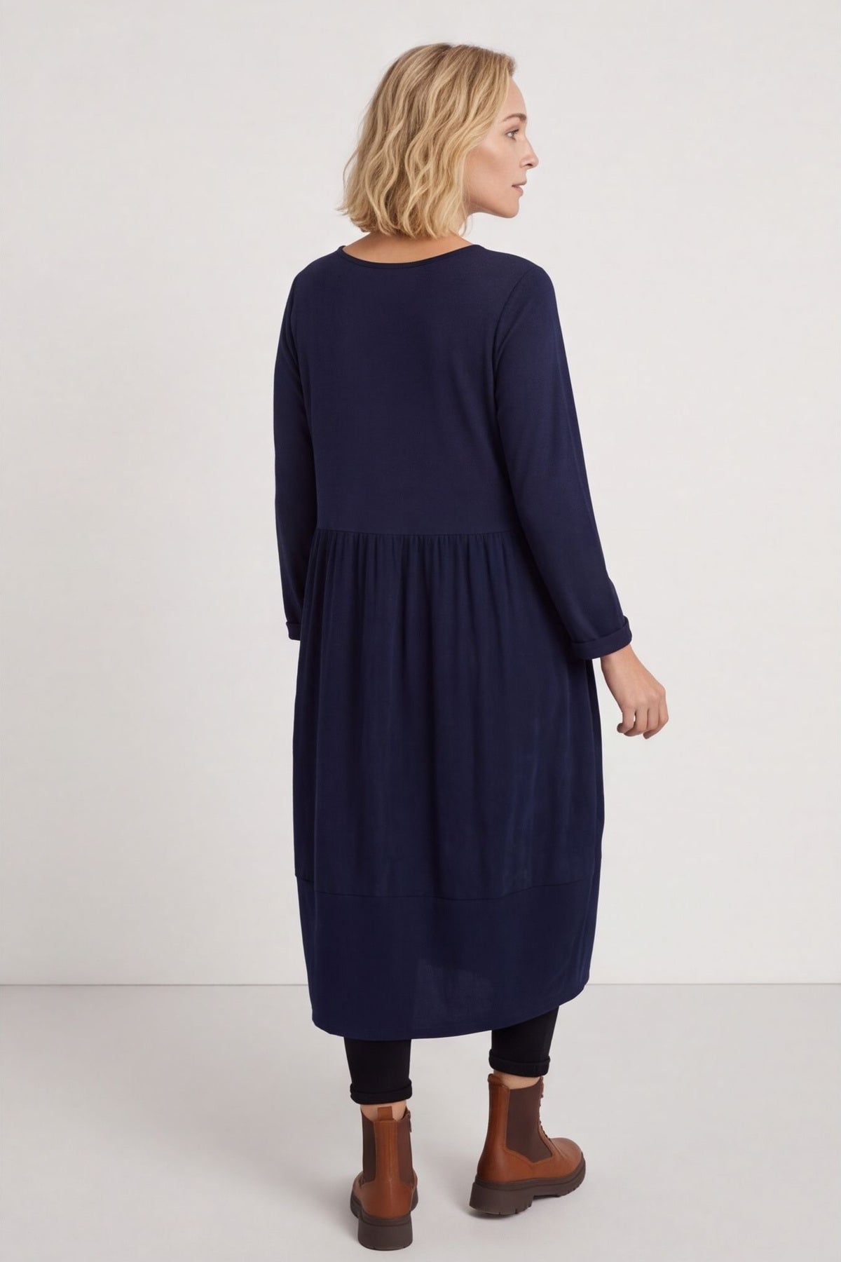 Regana Cotton Dress Navy