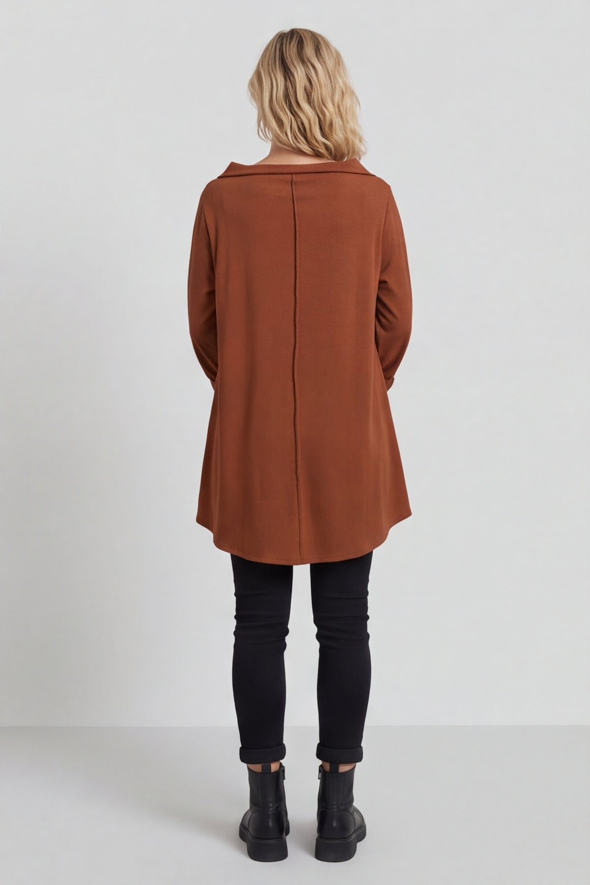 Nelle Cowl Cotton Top Nutmeg – image 4 of 5