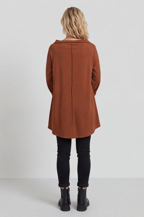 Nelle Cowl Cotton Top Nutmeg – image 4 of 5