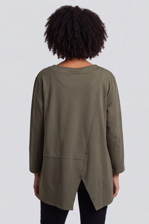 Angelina Pocket Cotton Top Khaki – image 5 of 6