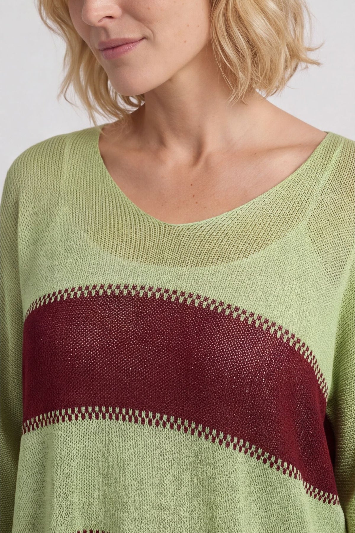 Davena Stripe Knit Top Green – image 5 of 6