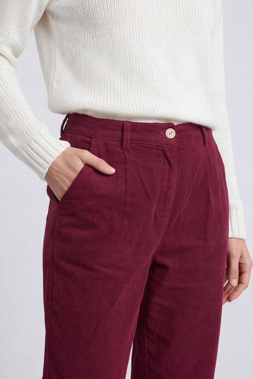 Carmella Needlecord Trousers Wine – image 5 of 6