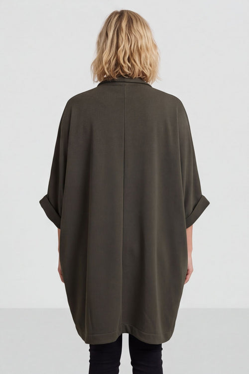 Carleen Batwing Cotton Jacket Khaki – image 3 of 4