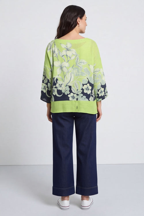Paitlyn Print Cotton Top Lime – image 5 of 6