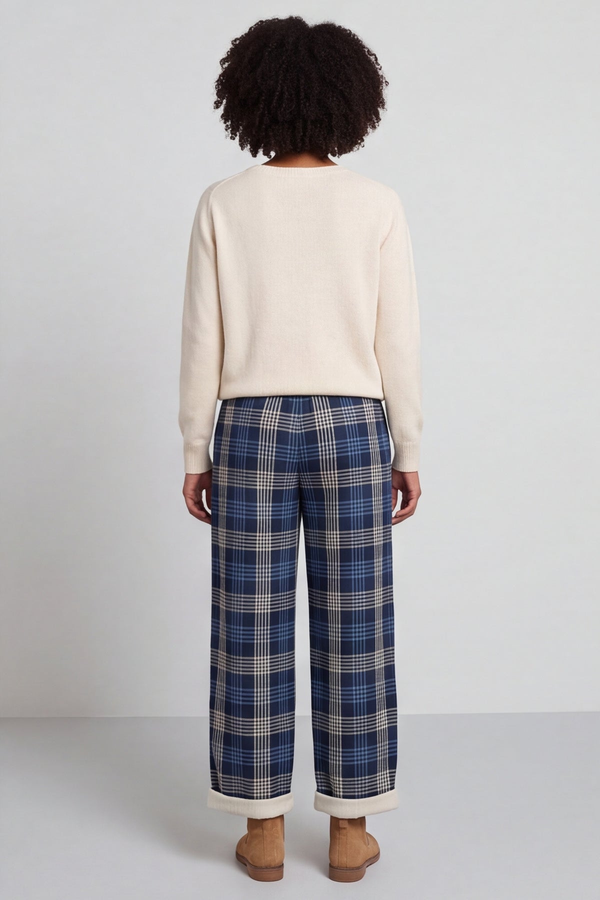 Kirri Check Trousers Navy – image 5 of 6