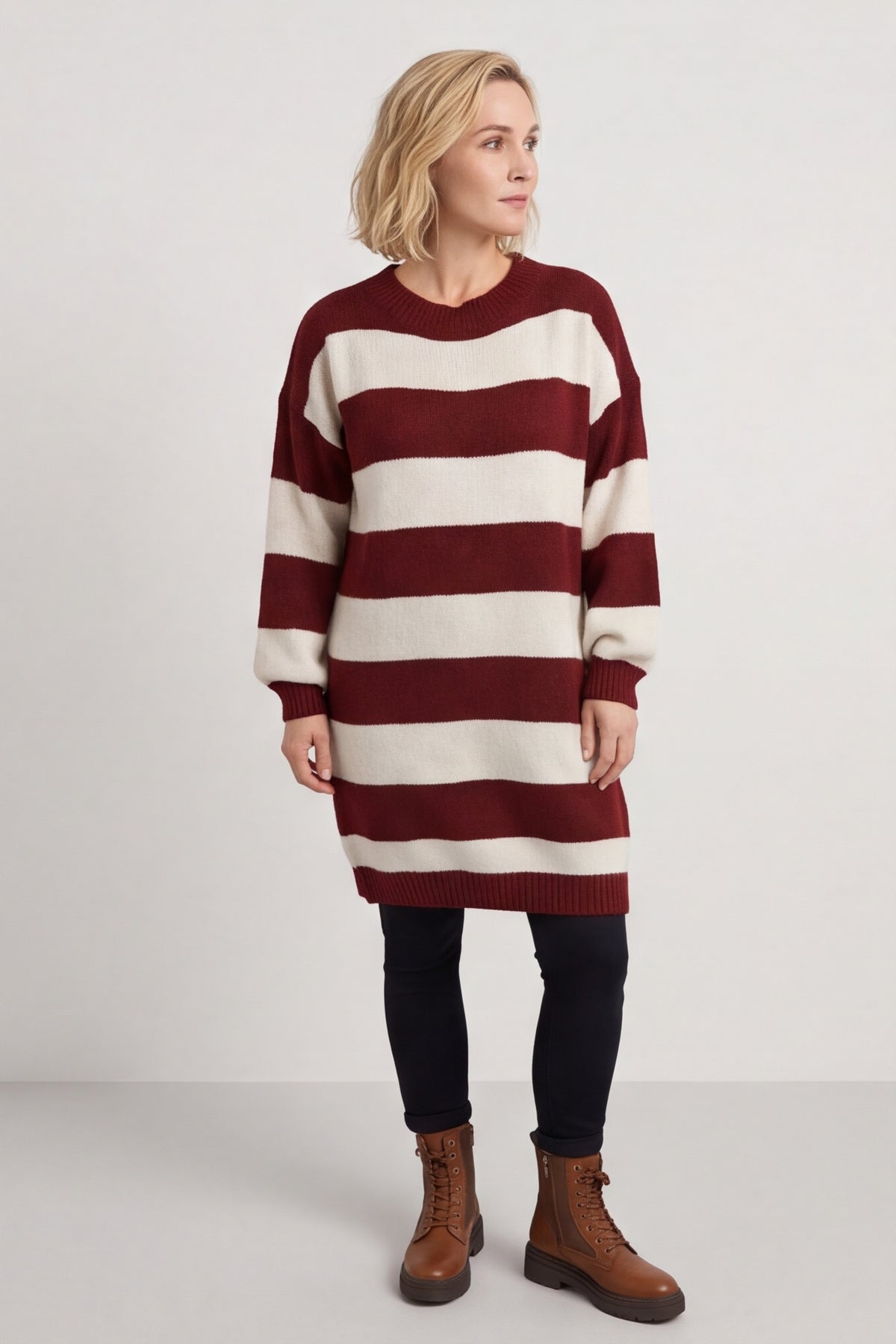 Osanna Stripe Knitted Jumper Wine – image 5 of 6