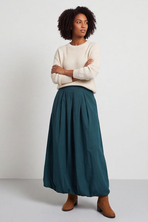 Wilfreda Puffball Cotton Skirt Teal – image 4 of 5