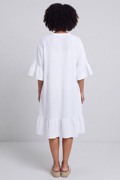 Crespa Crinkle Cotton Dress White – image 5 of 6