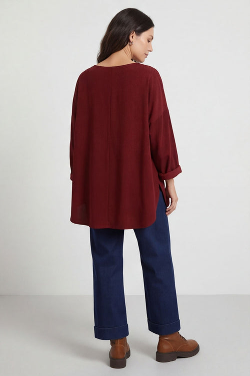 Selene Needlecord Pocket Top Wine – image 4 of 5