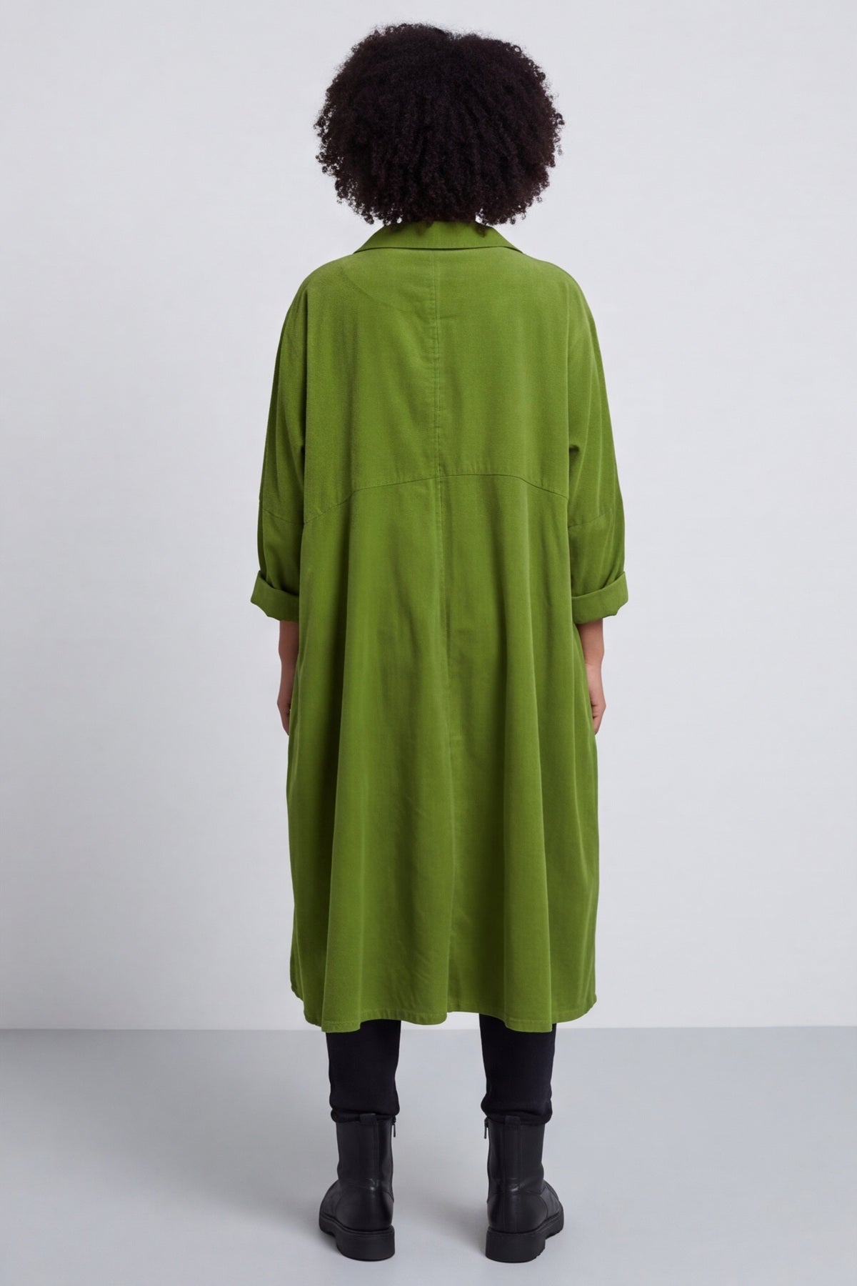 Amina Needlecord Dress Olive – image 5 of 6