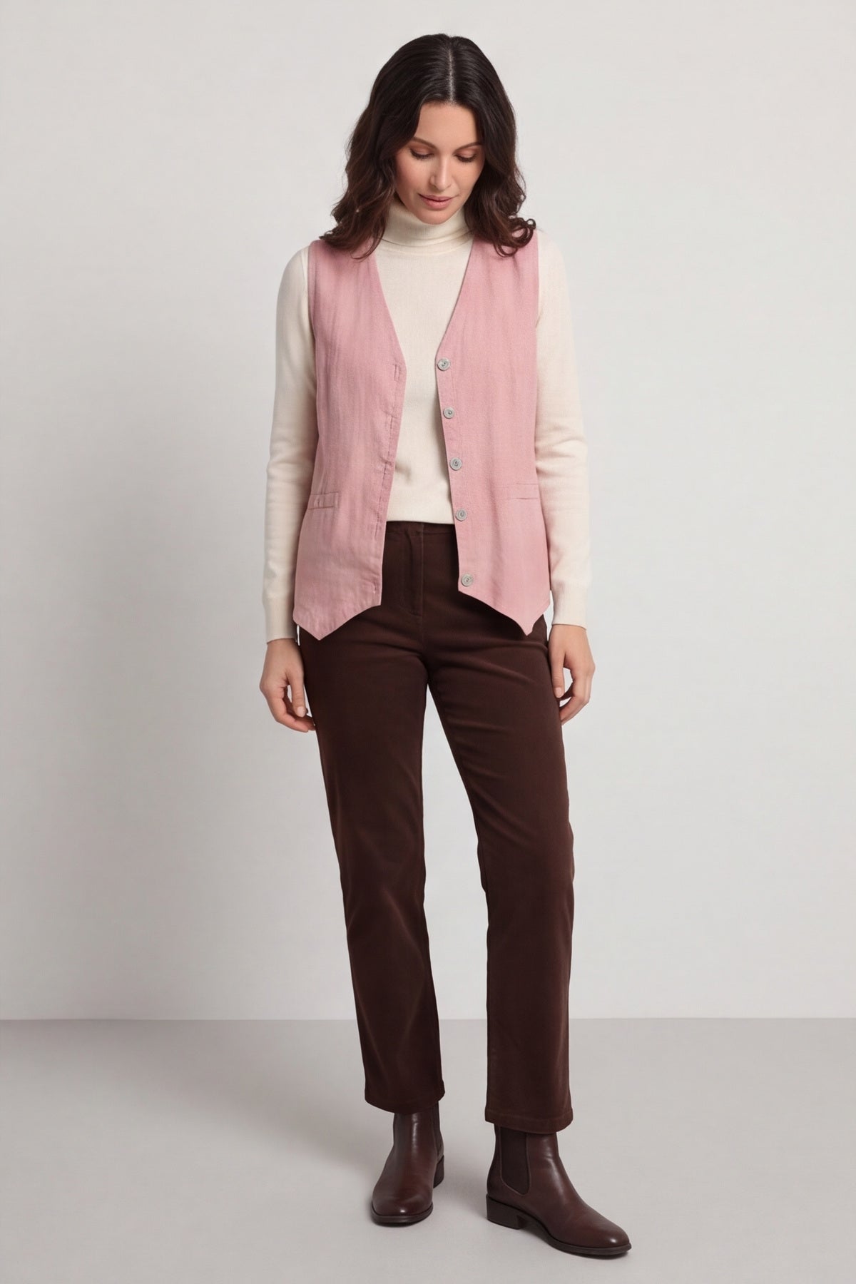 Maryam Linen Waistcoat Pink – image 5 of 6