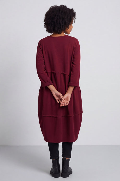 Minnie Seam Detail Cotton Tunic Wine – image 5 of 6