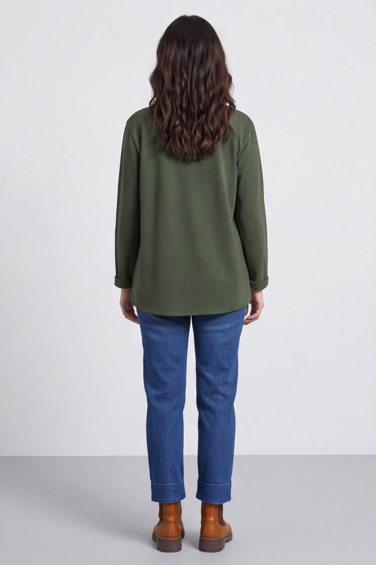 Barbara Pocket Cotton Top Khaki – image 5 of 6