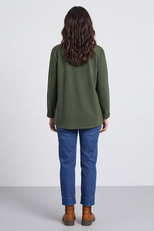 Barbara Pocket Cotton Top Khaki – image 5 of 6