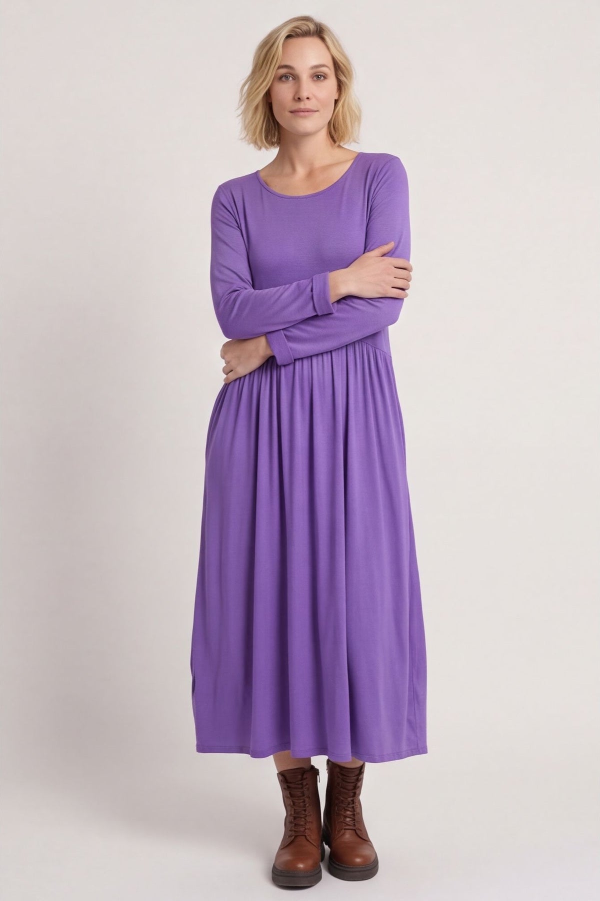 Kylie Long Sleeve Dress Lilac – image 4 of 5