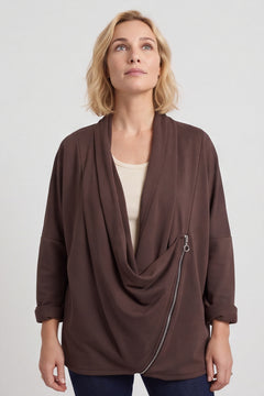 Floella Zip Cotton Jacket Cocoa – image 5 of 5