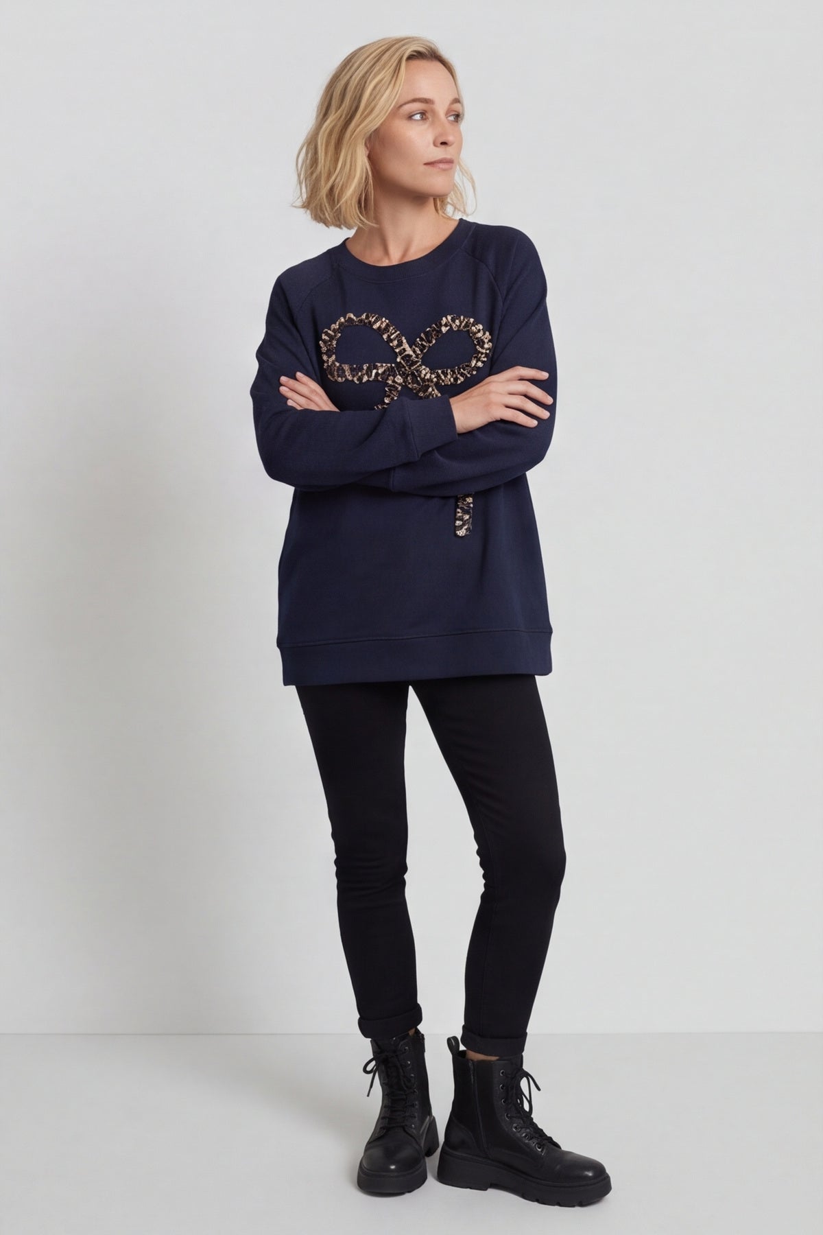 Alice Bow Sweatshirt Navy – image 4 of 5
