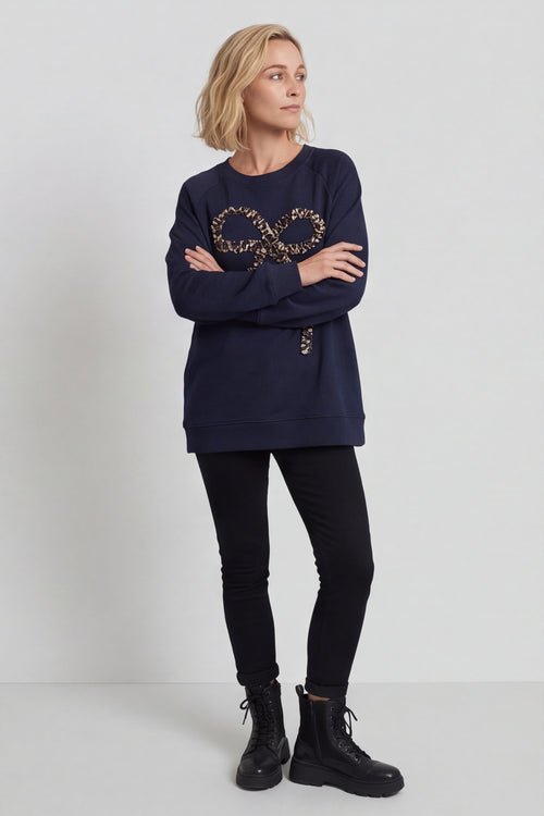 Alice Bow Sweatshirt Navy – image 4 of 5