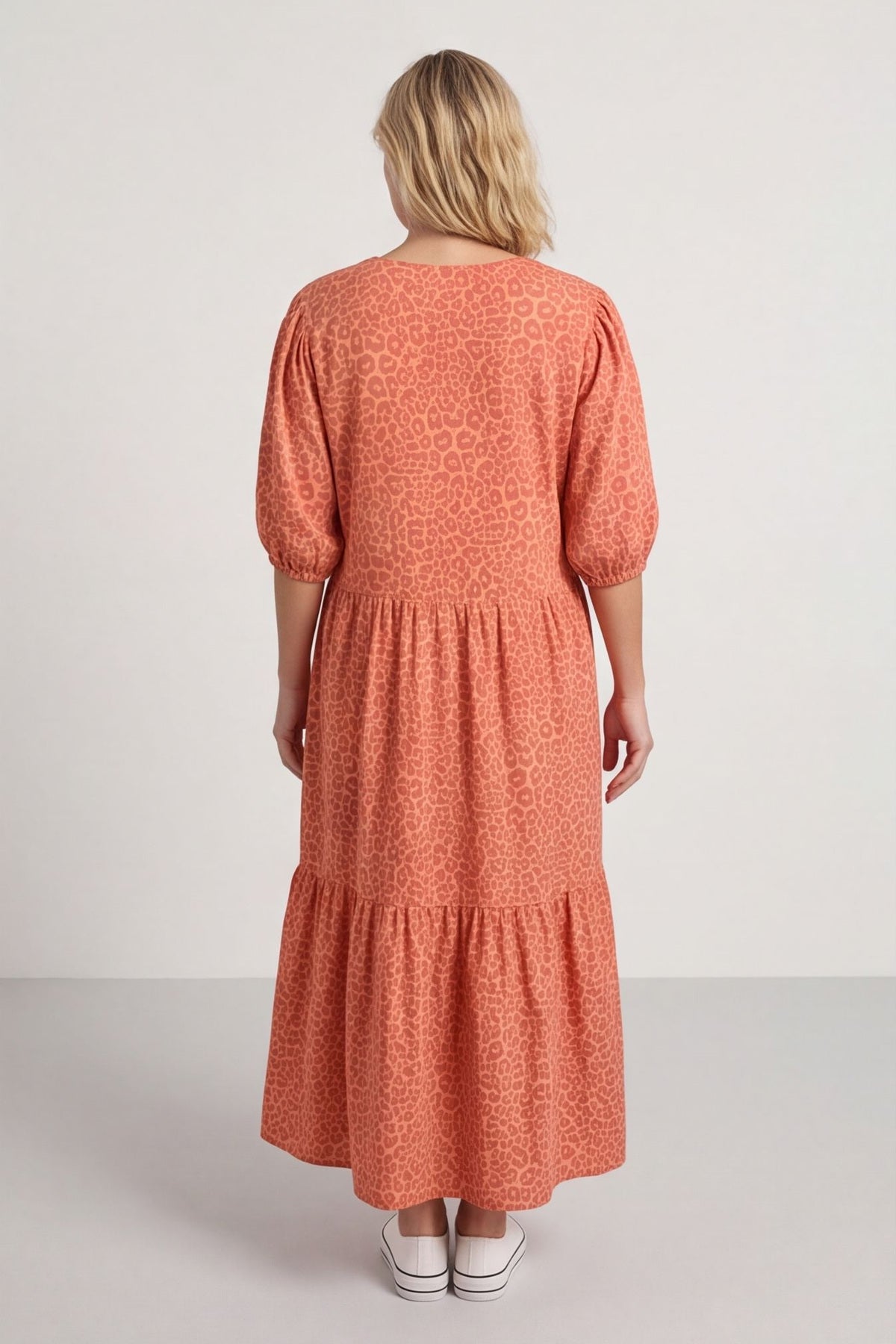 Paulette Animal Print Cotton Dress Orange – image 5 of 6