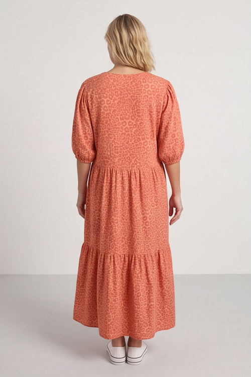 Paulette Animal Print Cotton Dress Orange – image 5 of 6