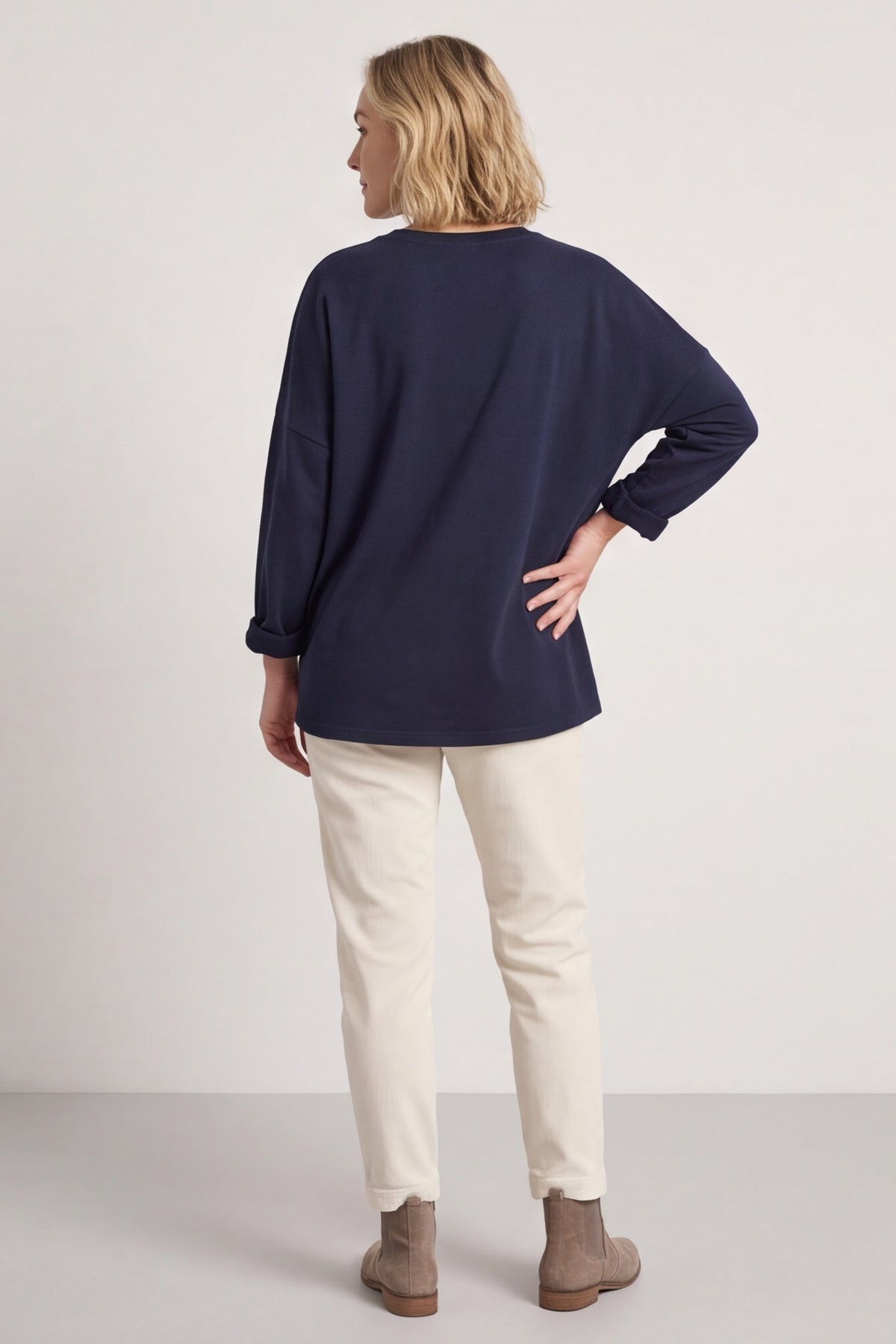 Kaila Flower Patch Cotton Top Navy – image 5 of 6