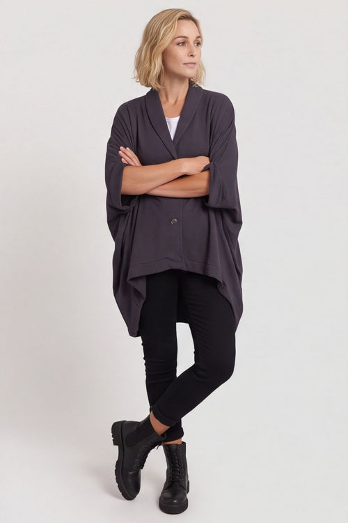 Carleen Batwing Cotton Jacket Charcoal – image 4 of 4