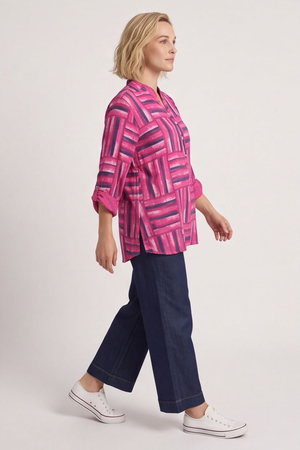Glenna Pattern Cotton Top Fuchsia – image 4 of 5