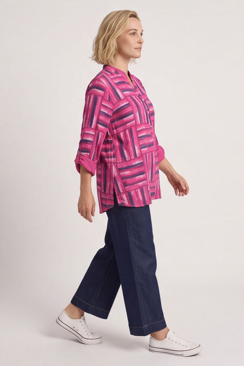Glenna Pattern Cotton Top Fuchsia – image 4 of 5