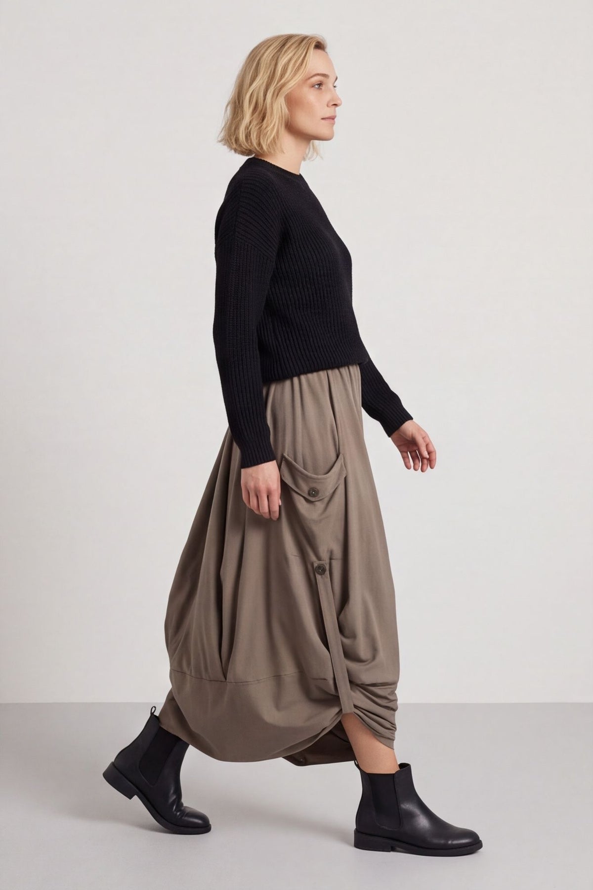 Lavone Cotton Skirt Mocha – image 4 of 5