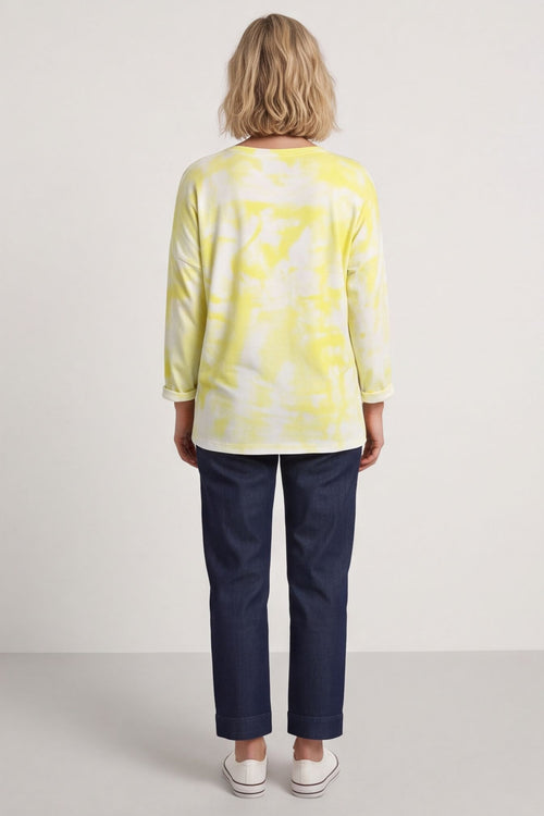 Charnette Long Sleeve Tie Dye Cotton Top Yellow – image 5 of 6