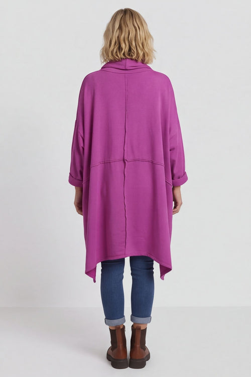 Posy Cowl Oversized Cotton Top Magenta – image 5 of 6
