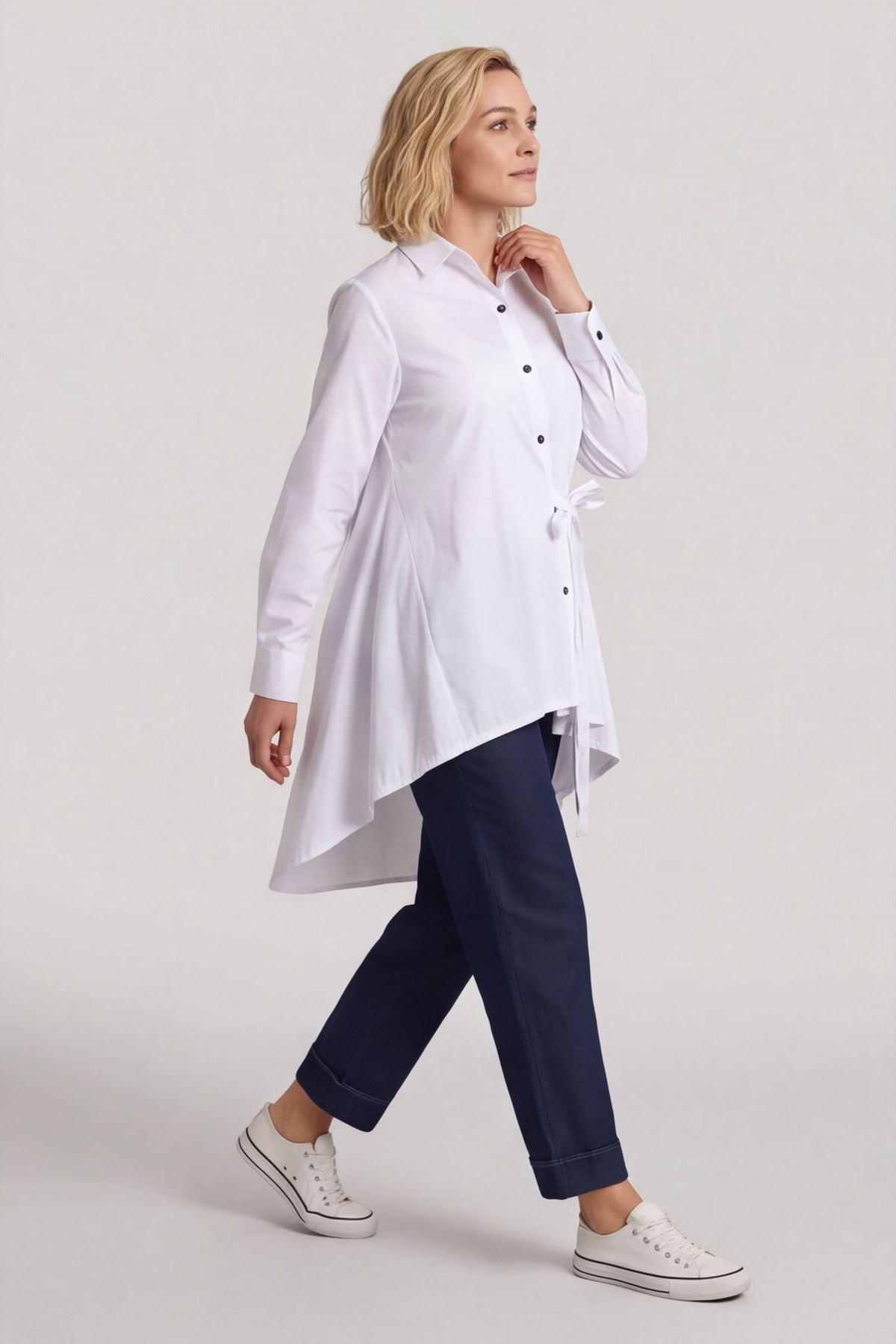 Christobel Tie Cotton Shirt White – image 4 of 5