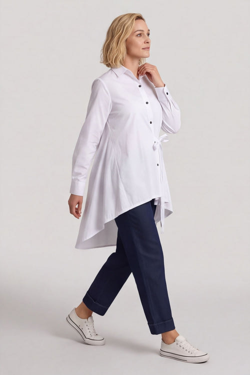 Christobel Tie Cotton Shirt White – image 4 of 5