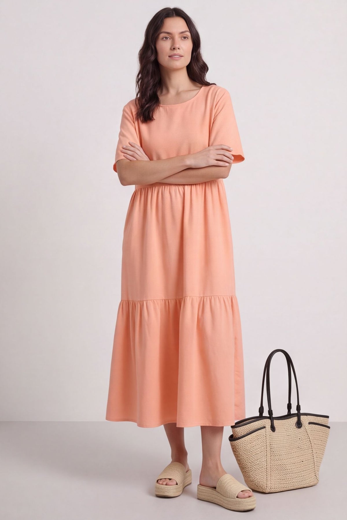 Nova Linen Dress Orange – image 5 of 6