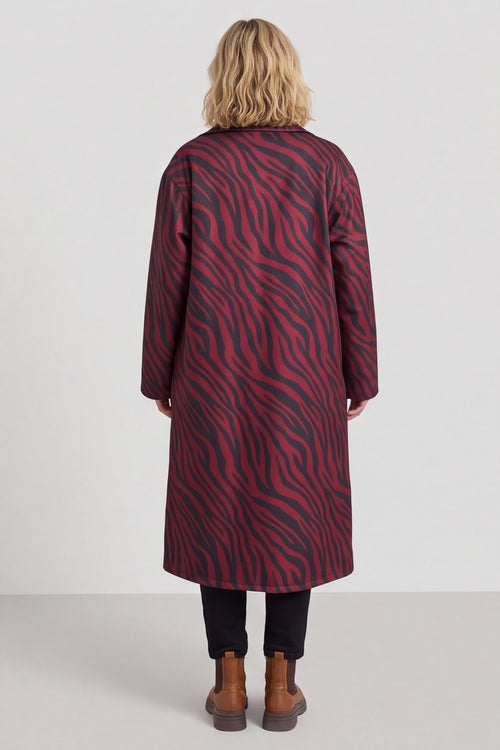 Jenna Zebra Print Coat Wine – image 4 of 5