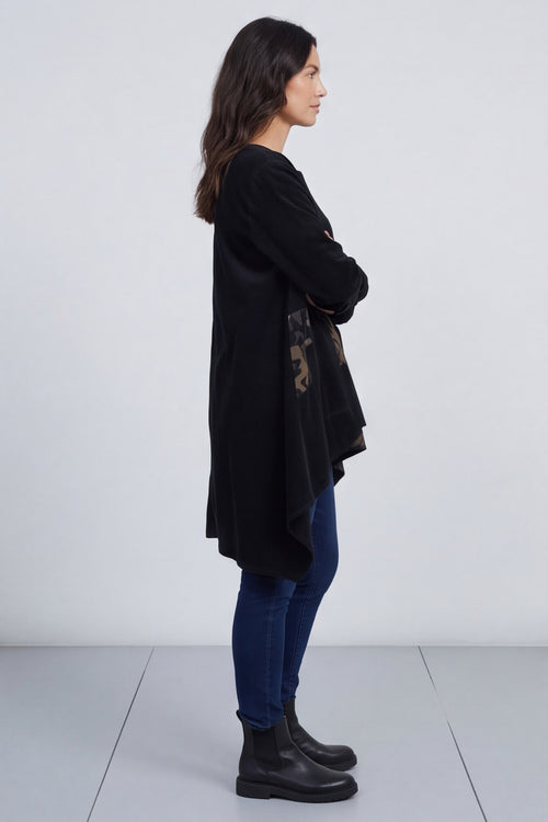 Berenice Print Detail Needlecord Top Black – image 5 of 6
