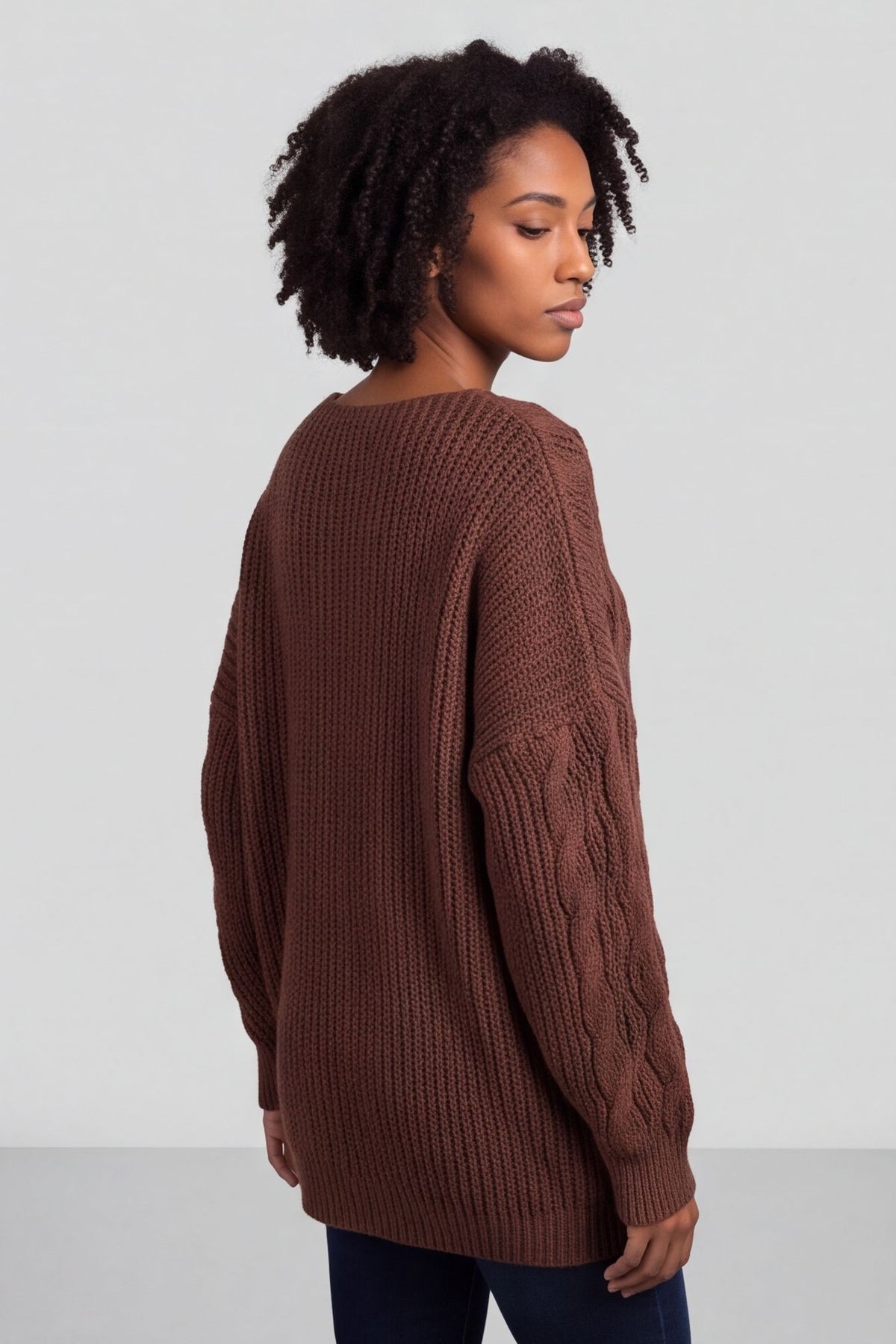 Tamsin Knitted Jumper Cocoa – image 4 of 5