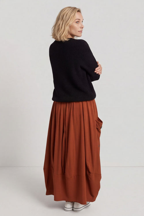 Lavone Cotton Skirt Burnt Orange – image 5 of 6