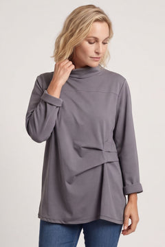 Celandine Cowl Neck Top Mid Grey – image 3 of 4