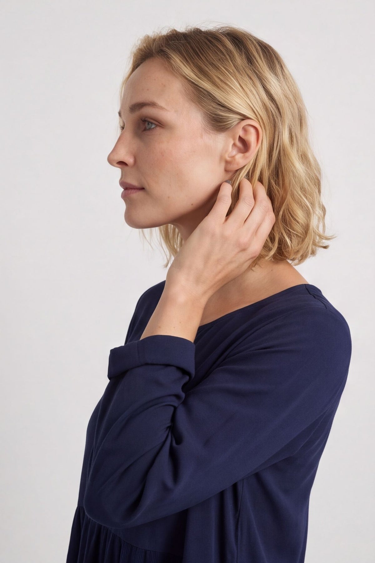 Regana Cotton Dress Navy – image 3 of 3