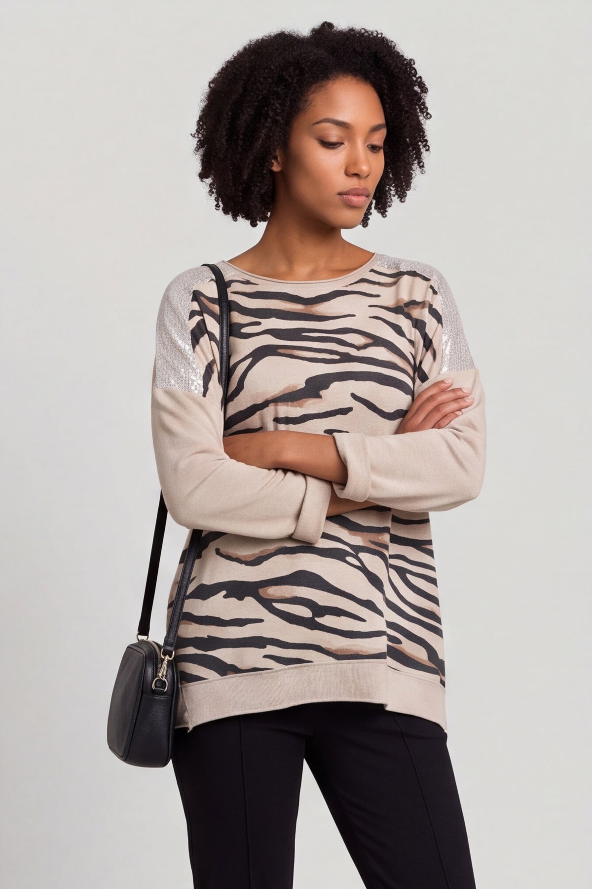 Estella Print Cotton Top Stone – image 5 of 6